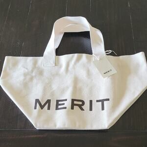 MERIT The Everything Bag Canvas Tote Bag Limited Release Extra Large Cream